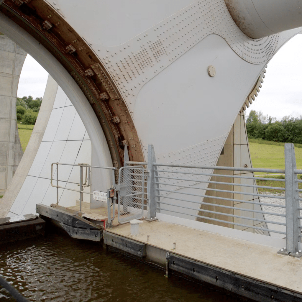 Close-up of amGardpro safety interlock installed at Falkirk Wheel site