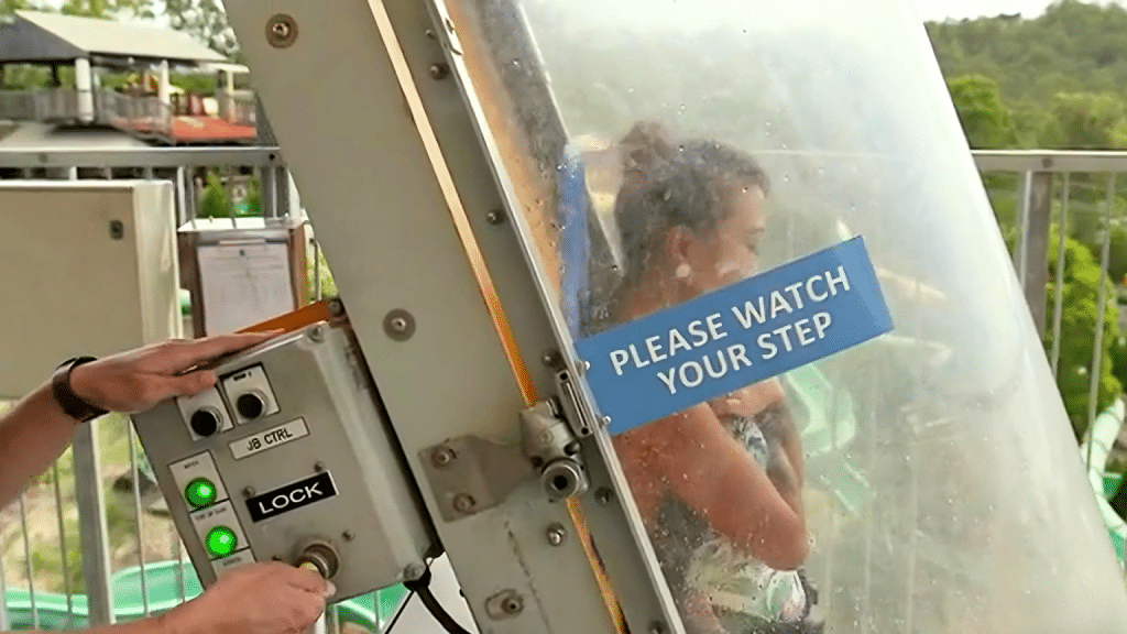 mGard trapped key interlock installed on access point at Wet 'n' Wild water slide