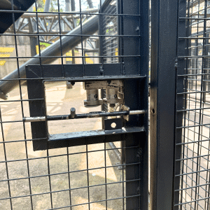 Trapped key interlock installed on ride access point at Alton Towers theme park