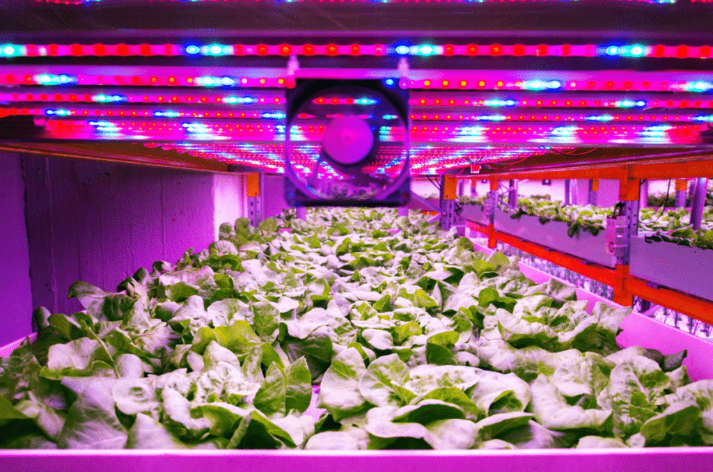 Safety interlock units installed on automated systems in a vertical farming facility