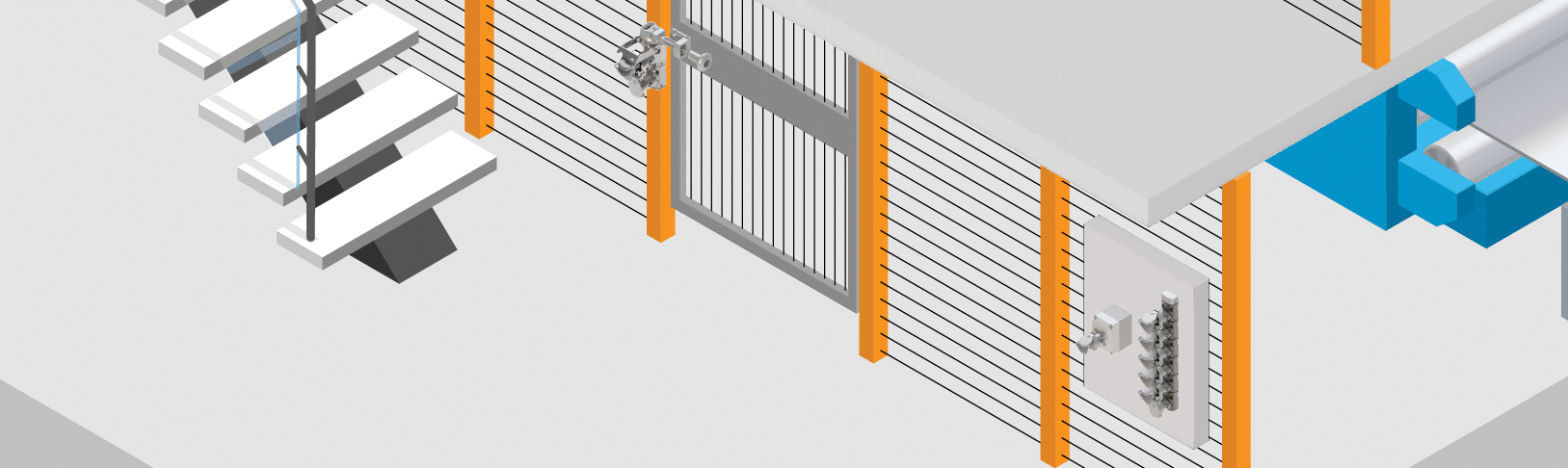 Step-by-step mGard interlock sequence ensures safe operator access in steel entry looper accumulator.