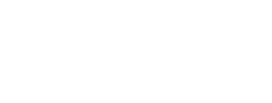 White Dematic logo with vertical yellow bar on black background