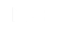 Bold white Mars logo in uppercase letters on black background