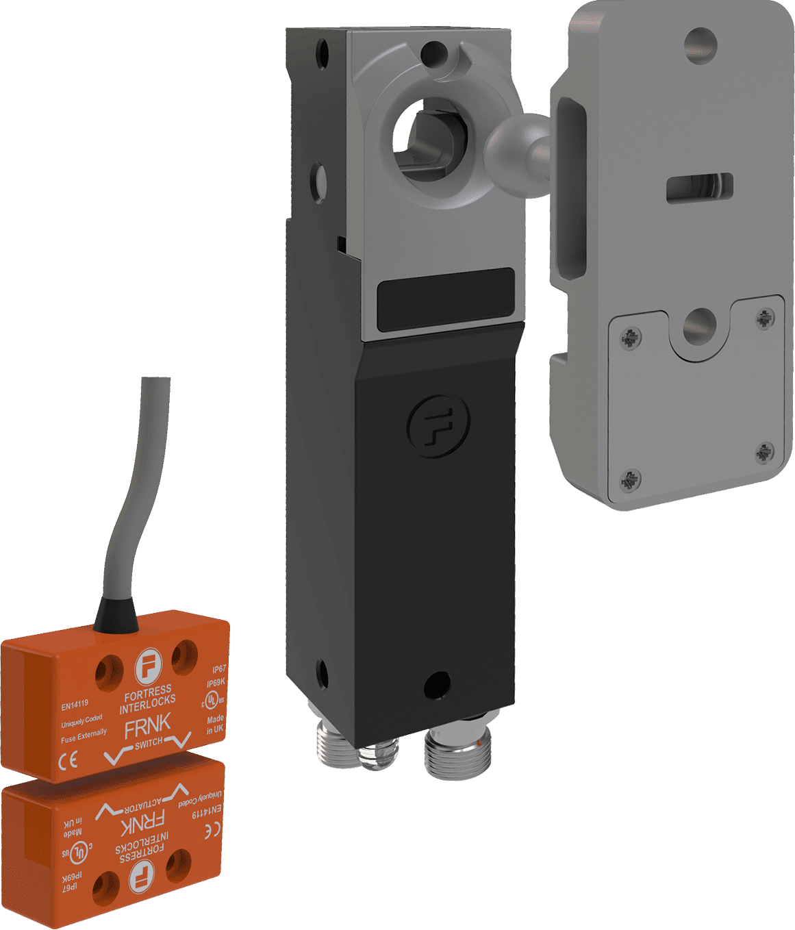 högkodat icke-kontakt interlock och en kompakt Fortress Atom med RFID kodning och skyddslåsning