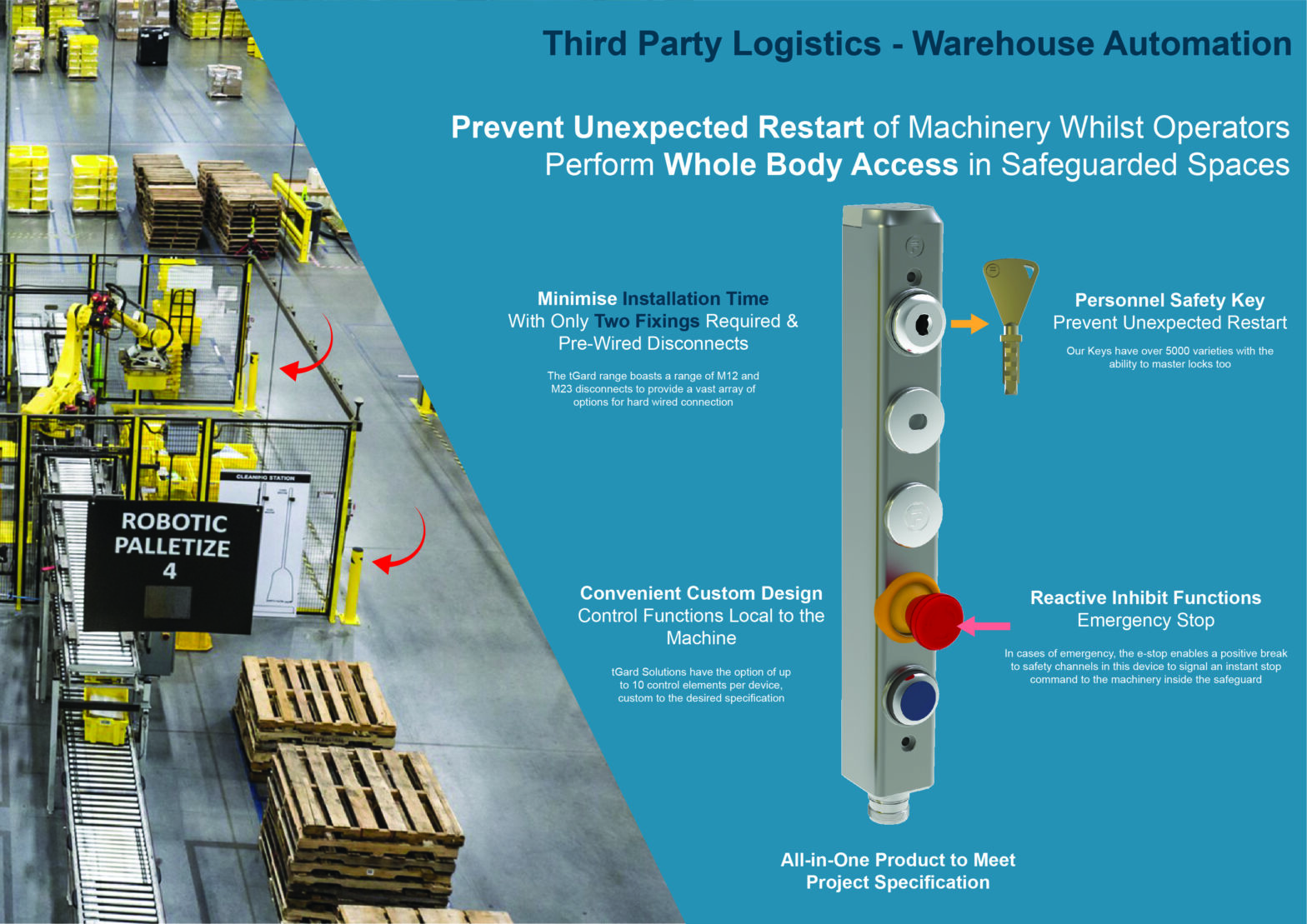 case study using a safety key to prevent unexpected start-up of a robotic palletiser