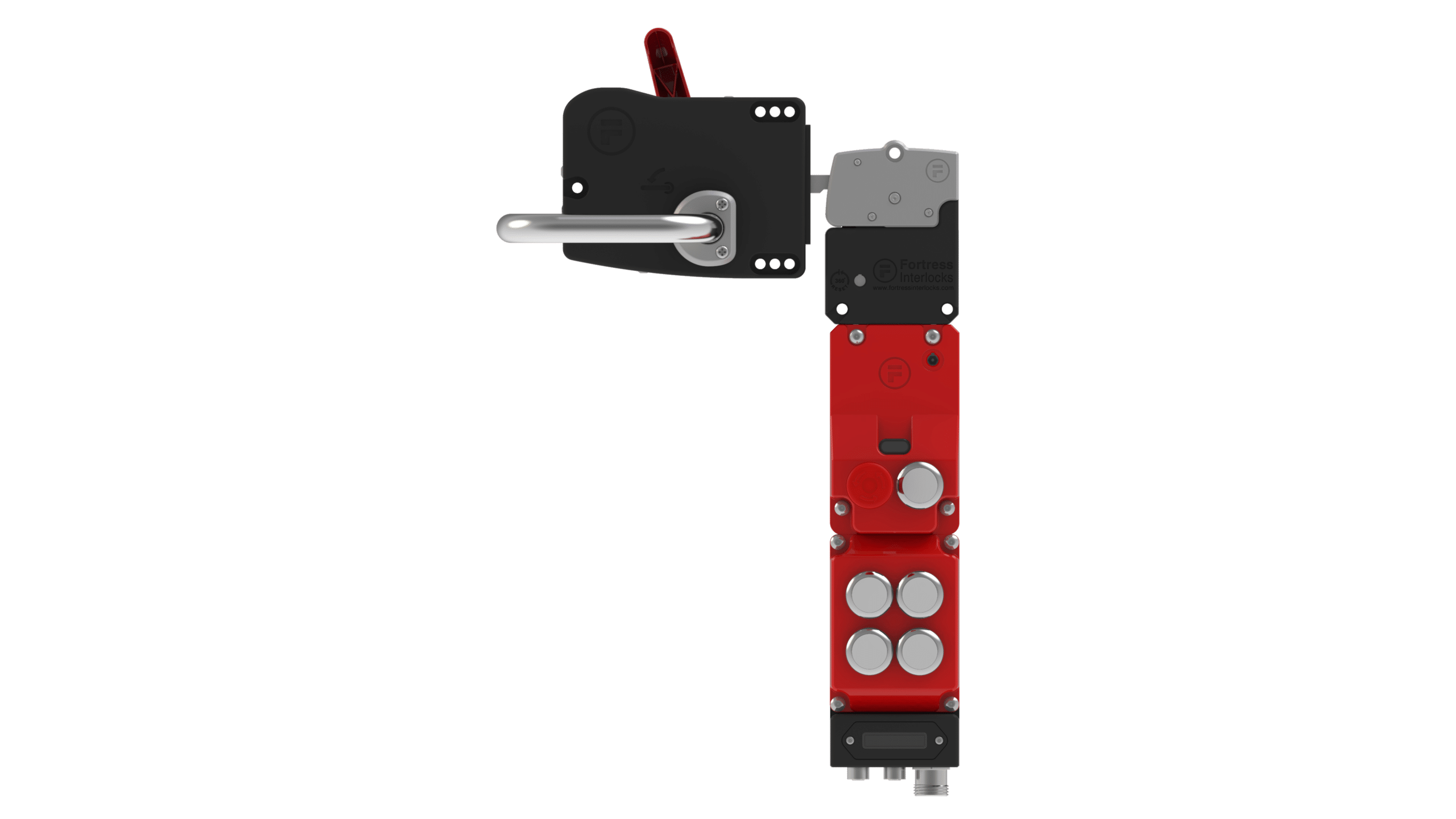 Front facing image of an amGardpro unit with EtherCAT and FSoE and a left handed handle